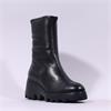 Wonders Toronto Stretch Wedge Boot - Black Leather